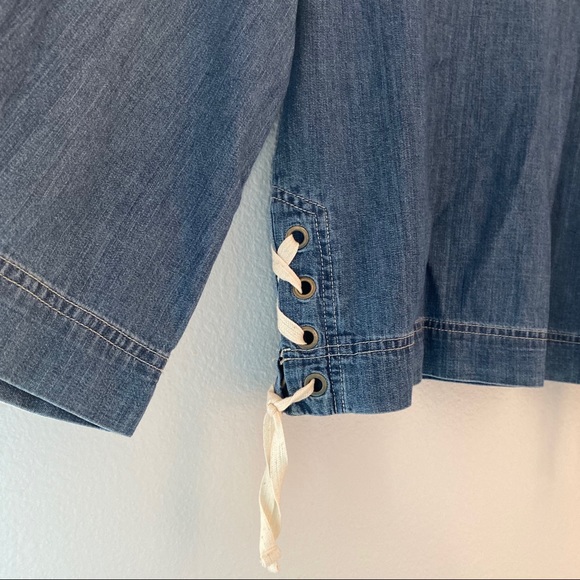 Madewell Lace-Up Denim Top - Picture 4 of 6